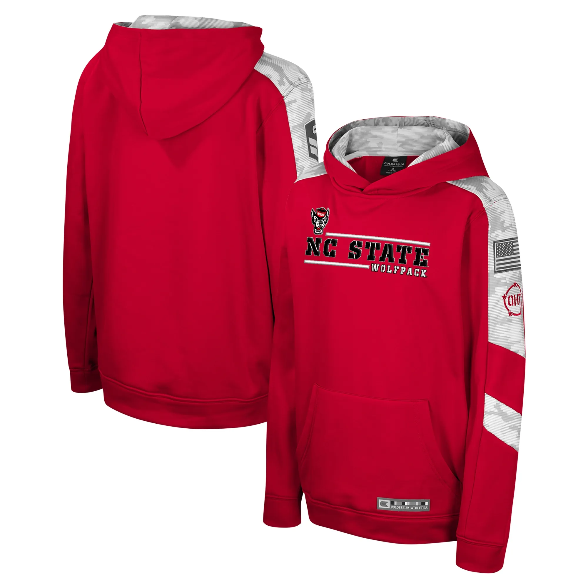 Lids Youth Colosseum Red NC State Wolfpack OHT Military Appreciation Cyclone Digital Camo Pullover Hoodie